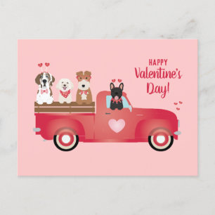 Cartes Pour Fêtes Annuelles Joyeux Valentines Jour Pickup Camion Aimer Chiens