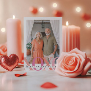 Cartes Pour Fêtes Annuelles Joyeux Valentines moderne photo rose