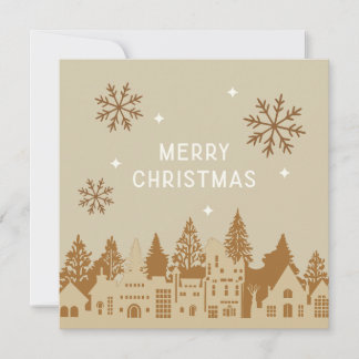 Cartes Pour Fêtes Annuelles Joyeux Village Jaune de Noël