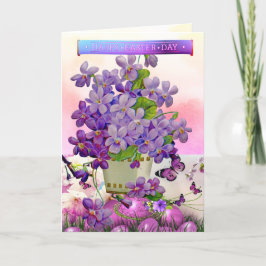 Cartes Pour Fêtes Annuelles Joyeux violet de Pâques et oeufs Pâques