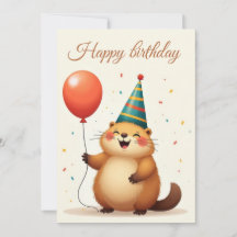Joyeux voeux d'anniversaire d'une marmotte mignonn