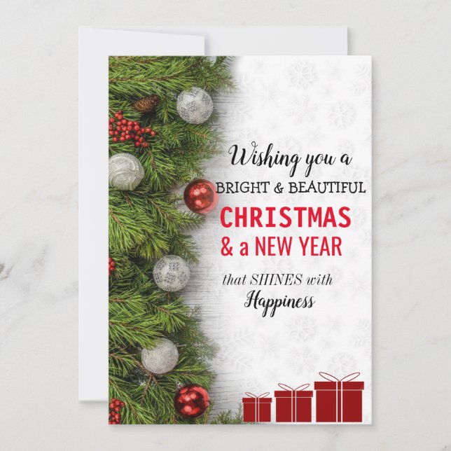Cartes Pour Fêtes Annuelles Joyeux voeux de Noël (Devant)