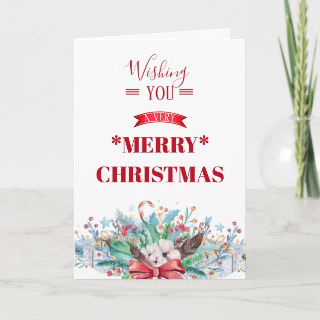Cartes Pour Fêtes Annuelles Joyeux voeux de Noël (Devant)