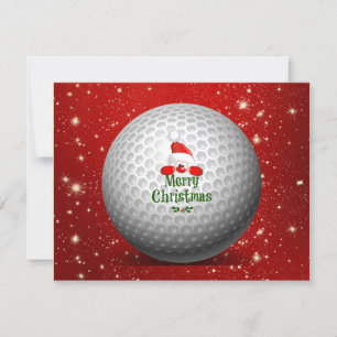 Cartes Pour Fêtes Annuelles Joyeux voeux de Noël du Golfing Père Noël