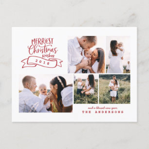 Cartes Pour Fêtes Annuelles Joyeux voeux de Noël multi photo vacances