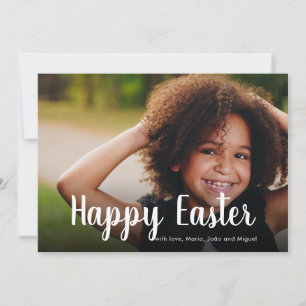 Cartes Pour Fêtes Annuelles Joyeux voeux de Pâques Photo Famille Caligraphie m