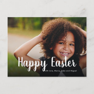 Cartes Pour Fêtes Annuelles Joyeux voeux de Pâques Photo Famille Caligraphie m