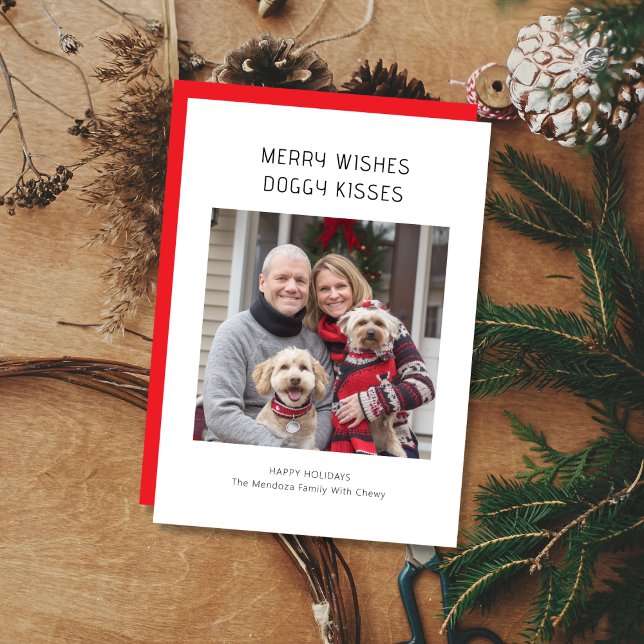 Cartes Pour Fêtes Annuelles Joyeux voeux Doggy Kisses Festin Famille Animaux d (Créateur téléchargé)