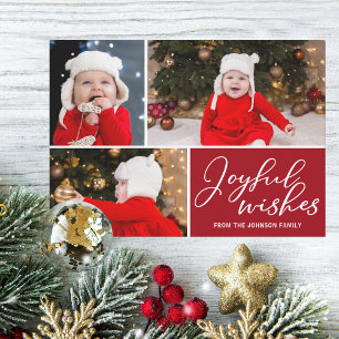 Cartes Pour Fêtes Annuelles Joyeux voeux Festif Red Christmas Trees 3 Photo