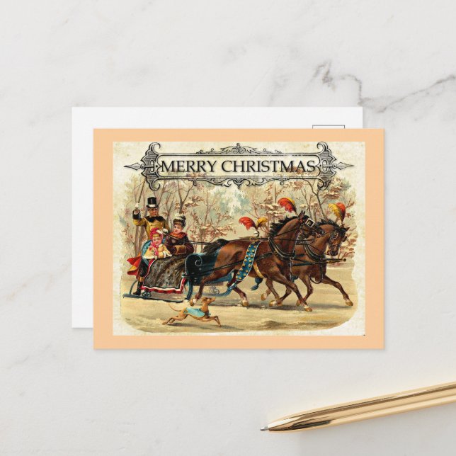 Cartes Pour Fêtes Annuelles Joyeux voeux Noël (Devant/Arrière en situation)