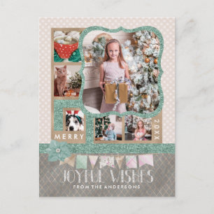Cartes Pour Fêtes Annuelles Joyeux voeux Noël 6 Photo personnalisée Collage