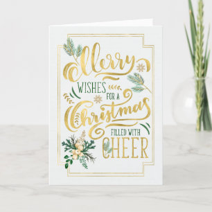 Cartes Pour Fêtes Annuelles Joyeux voeux pour un Noël rempli de joie