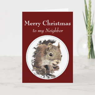 Cartes Pour Fêtes Annuelles Joyeux Voisin de Noël en dépit des noix!