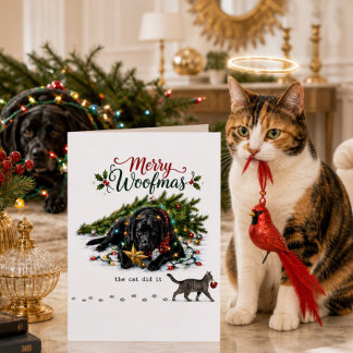 Cartes Pour Fêtes Annuelles Joyeux Woofmas Chien Chat Noël Chaos