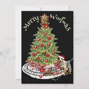 Cartes Pour Fêtes Annuelles Joyeux Woofmas Design de Chien- Bouvier Australien