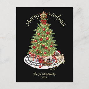 Cartes Pour Fêtes Annuelles Joyeux Woofmas Design de Chien - Pug