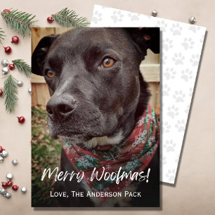 Cartes Pour Fêtes Annuelles Joyeux Woofmas mignon chien photo Noël