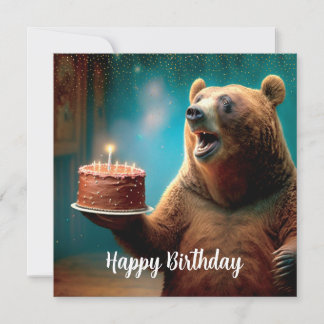 Cartes Pour Fêtes Annuelles Joyeux wow bear Birthday Card