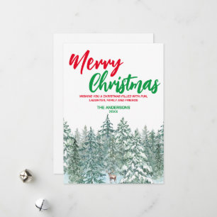 Cartes Pour Fêtes Annuelles Joyeux xmas forêt moderne pluviers Moose