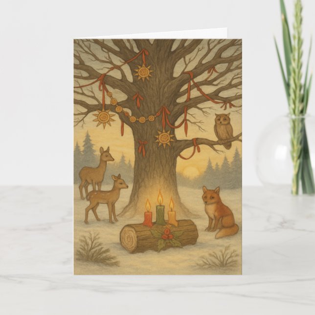 Cartes Pour Fêtes Annuelles Joyeux Yule (Devant)