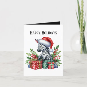Cartes Pour Fêtes Annuelles Joyeux zèbre ajouter le message Noël
