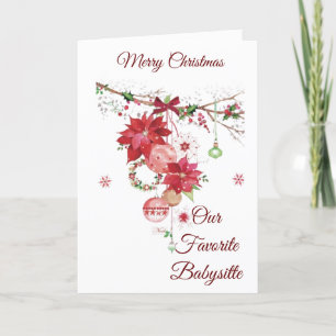 CARTES POUR FÊTES ANNUELLES JOYEZ NOËL À * À NOTRE BABYSITTER PRÉFÉRÉ*