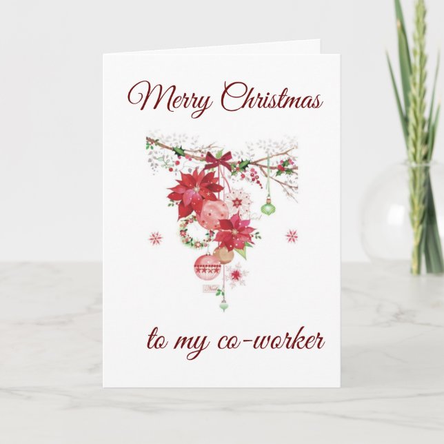 CARTES POUR FÊTES ANNUELLES JOYEZ NOËL À MA COLLABORATRICE (Devant)
