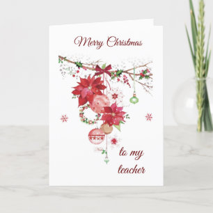 CARTES POUR FÊTES ANNUELLES JOYEZ NOËL À ***MON ENSEIGNANT***