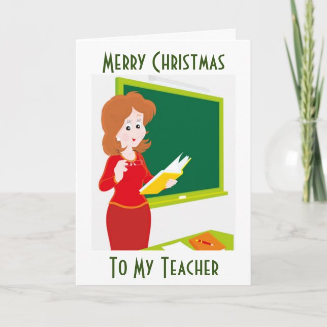 CARTES POUR FÊTES ANNUELLES JOYEZ NOËL À **MON ENSEIGNANT** (Devant)