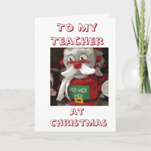 Cartes Pour Fêtes Annuelles JOYEZ NOËL à MON ****ENSEIGNANT**** PÈRE NOËL ROBO