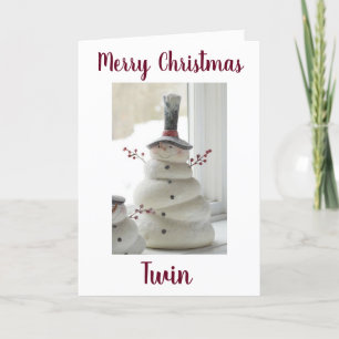 CARTES POUR FÊTES ANNUELLES JOYEZ NOËL À MON ****TWIN****