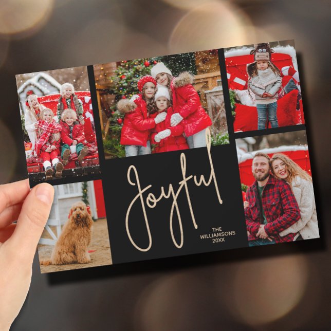 Cartes Pour Fêtes Annuelles JOYFUL 5 Photo Noël (Créateur téléchargé)