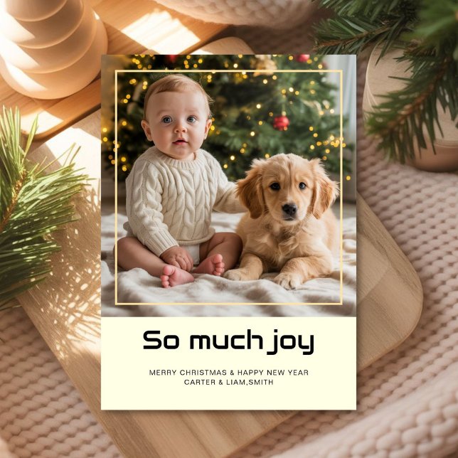Cartes Pour Fêtes Annuelles Joyful Baby & Pet Holiday christmas card (Créateur téléchargé)