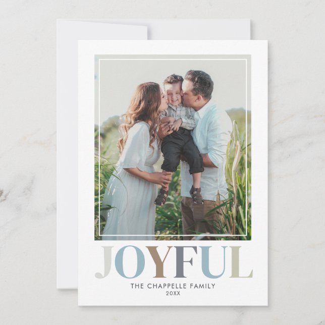Cartes Pour Fêtes Annuelles Joyful Double Photo Christmas (Devant)
