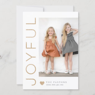Cartes Pour Fêtes Annuelles Joyful Heart EDITABLE COLOR Holiday Photo