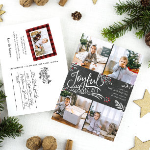 Cartes Pour Fêtes Annuelles Joyful Wishes Holiday Photo Collage Postcard