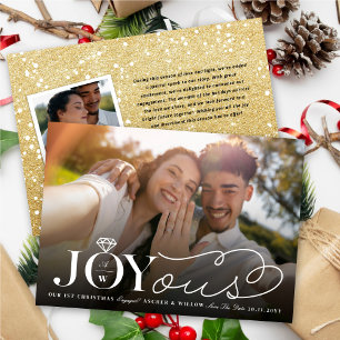 Cartes Pour Fêtes Annuelles Joyous Diamond Ring Monogramme Photo Enregistrer L