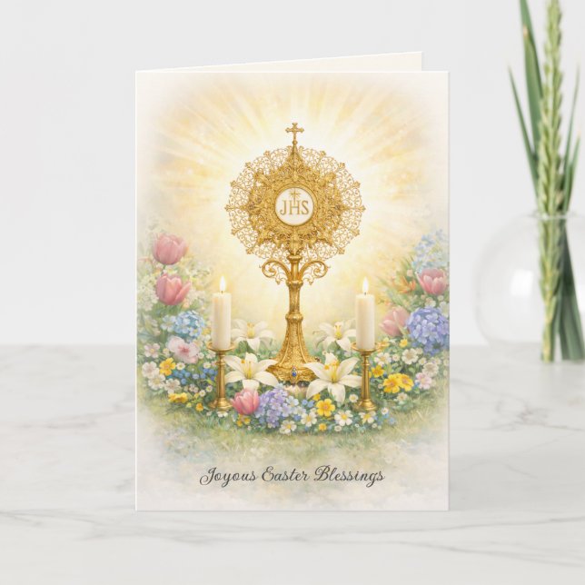 Cartes Pour Fêtes Annuelles Joyous Easter Eucharistic Blessings (Devant)