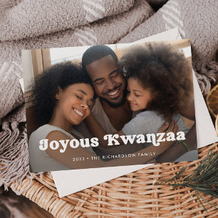 Cartes Pour Fêtes Annuelles Joyous Kwanzaa Superposition photo Boho simple
