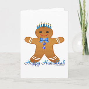 Cartes Pour Fêtes Annuelles Judaïque Hanoukka Gingerbread Homme Menorah