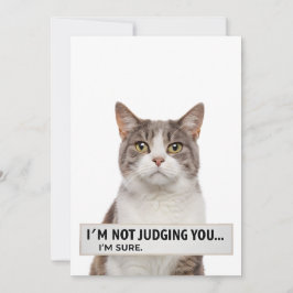 Cartes Pour Fêtes Annuelles Judging Cat Sarcastic Quote Minimal Art