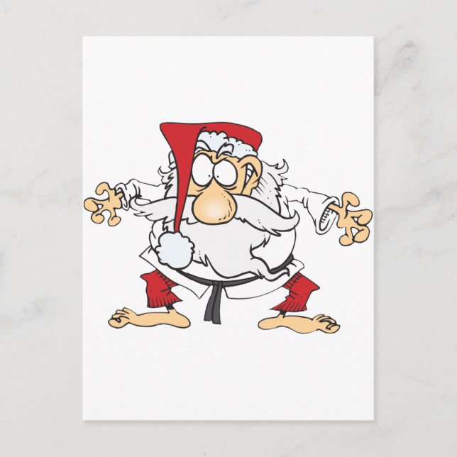 Cartes Pour Fêtes Annuelles Judo-Père Noël (Devant)
