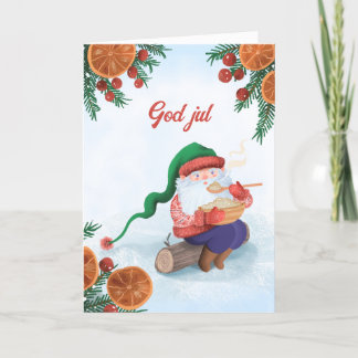 Cartes Pour Fêtes Annuelles Jultomten suédois Dieu Jul Noël