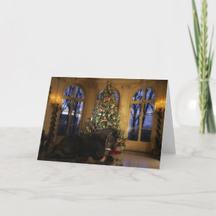 Cartes Pour Fêtes Annuelles Jument frisonne sous l'arbre