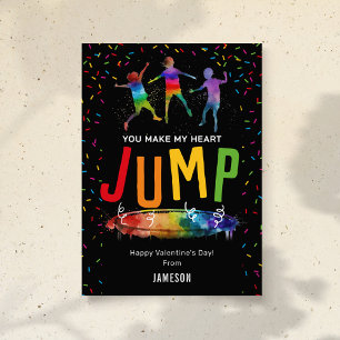 Cartes Pour Fêtes Annuelles Jump Trampoline Kids Valentines Day