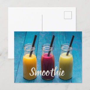Cartes Pour Fêtes Annuelles Jus de smoothie boisson mangue orange kiwi cadeau