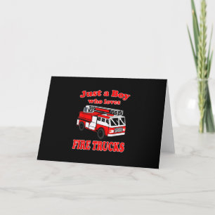 Cartes Pour Fêtes Annuelles Juste Garçon qui aime Firetruck & Toddler Firefigh