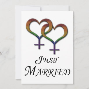 Cartes Pour Fêtes Annuelles Juste marié Lesbian Pride Design