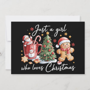 Cartes Pour Fêtes Annuelles Juste une fille qui aime le nœud coquette de Noël