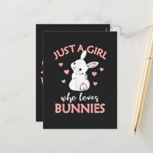 Cartes Pour Fêtes Annuelles Juste Une Fille Qui Aime Les Lapins